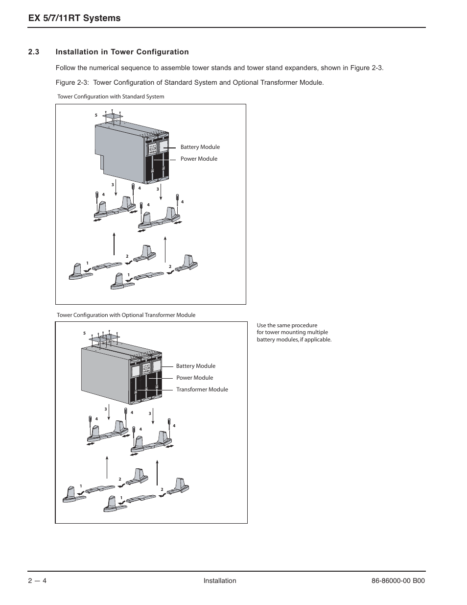 Ex 5/7/11rt systems | MGE UPS Systems EX-7 User Manual | Page 30 / 76
