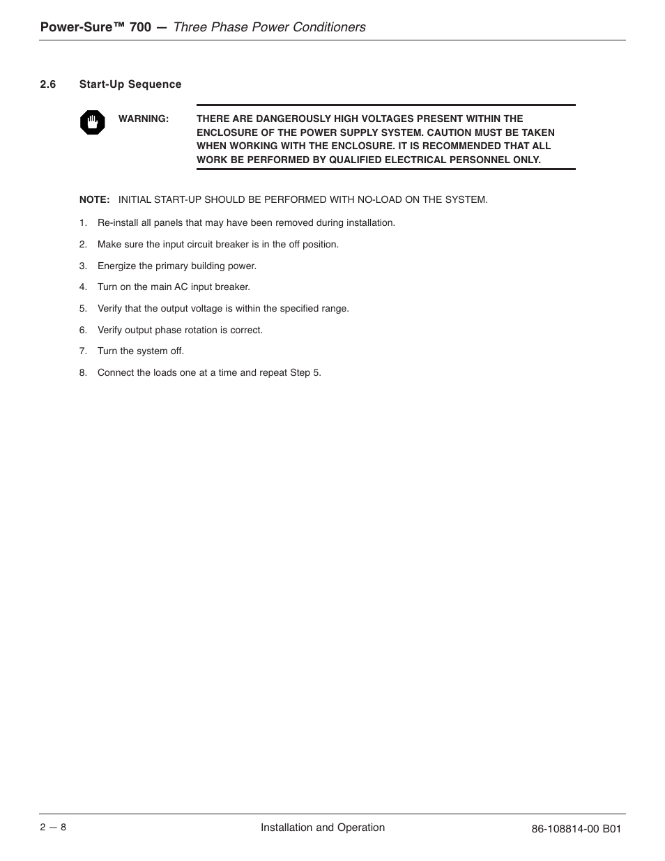 Three phase power conditioners, Power-sure™ 700 | MGE UPS Systems POWER-SURE 700 User Manual | Page 22 / 52