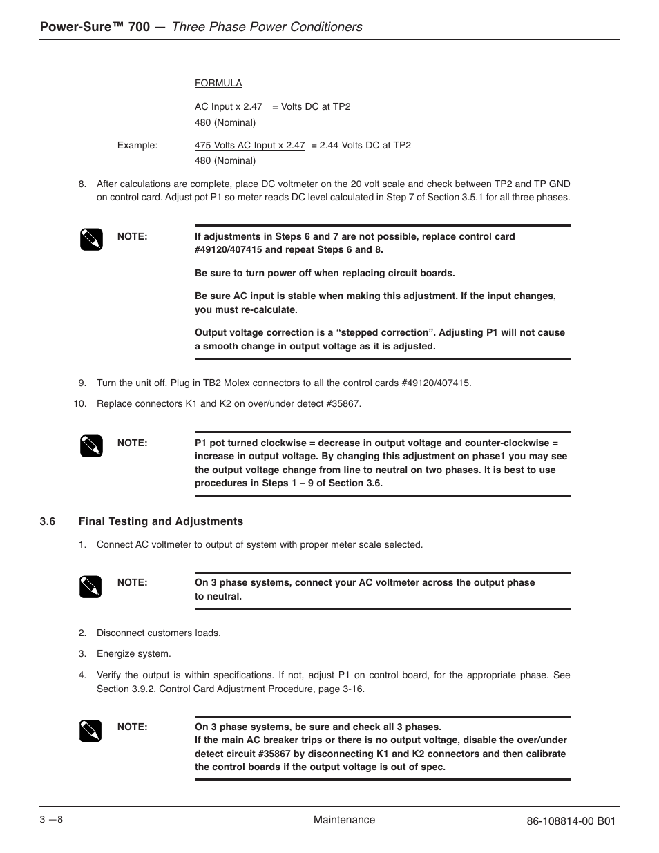 Three phase power conditioners, Power-sure™ 700 | MGE UPS Systems POWER-SURE 700 User Manual | Page 30 / 52