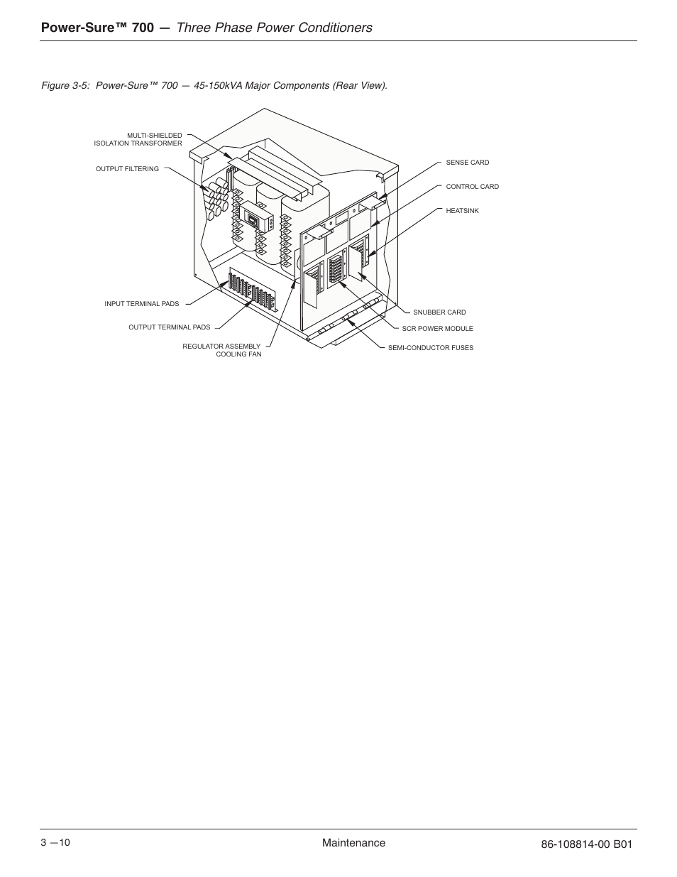 Three phase power conditioners, Power-sure™ 700, Maintenance | MGE UPS Systems POWER-SURE 700 User Manual | Page 32 / 52