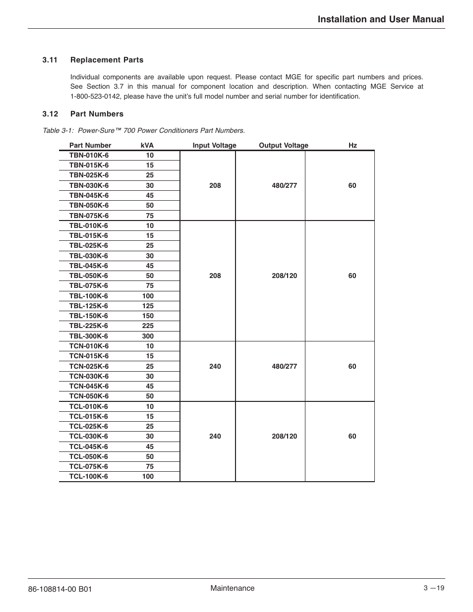Installation and user manual | MGE UPS Systems POWER-SURE 700 User Manual | Page 41 / 52