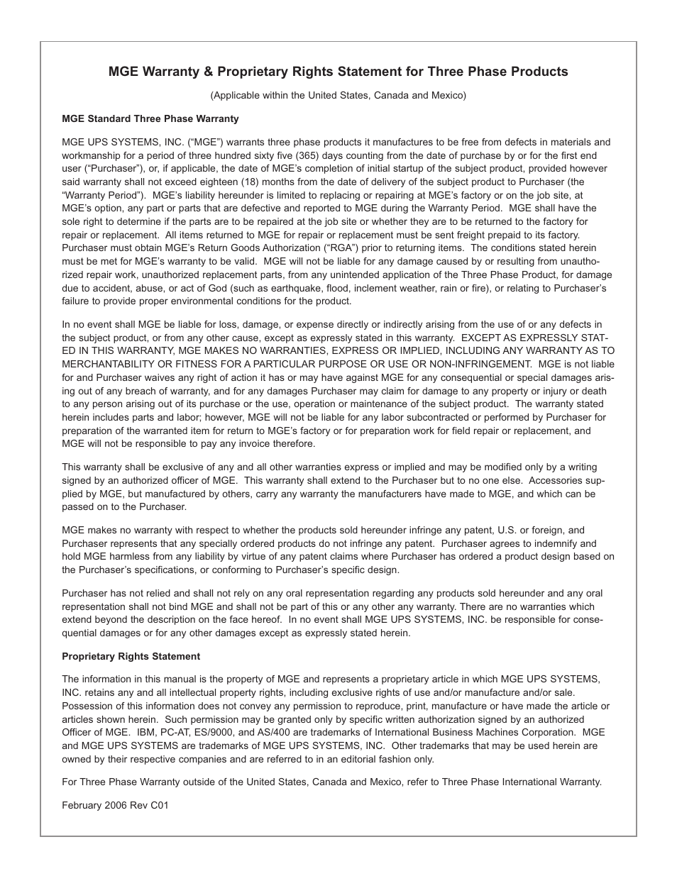 MGE UPS Systems POWER-SURE 700 User Manual | Page 47 / 52