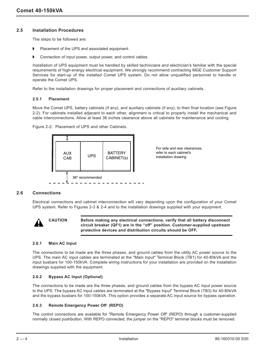 MGE UPS Systems 40-150kVA User Manual | Page 29 / 56