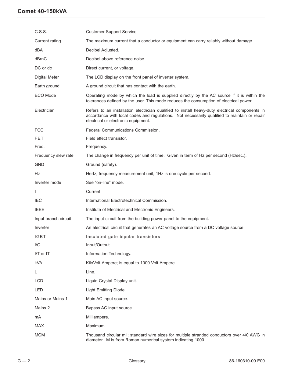 MGE UPS Systems 40-150kVA User Manual | Page 50 / 56