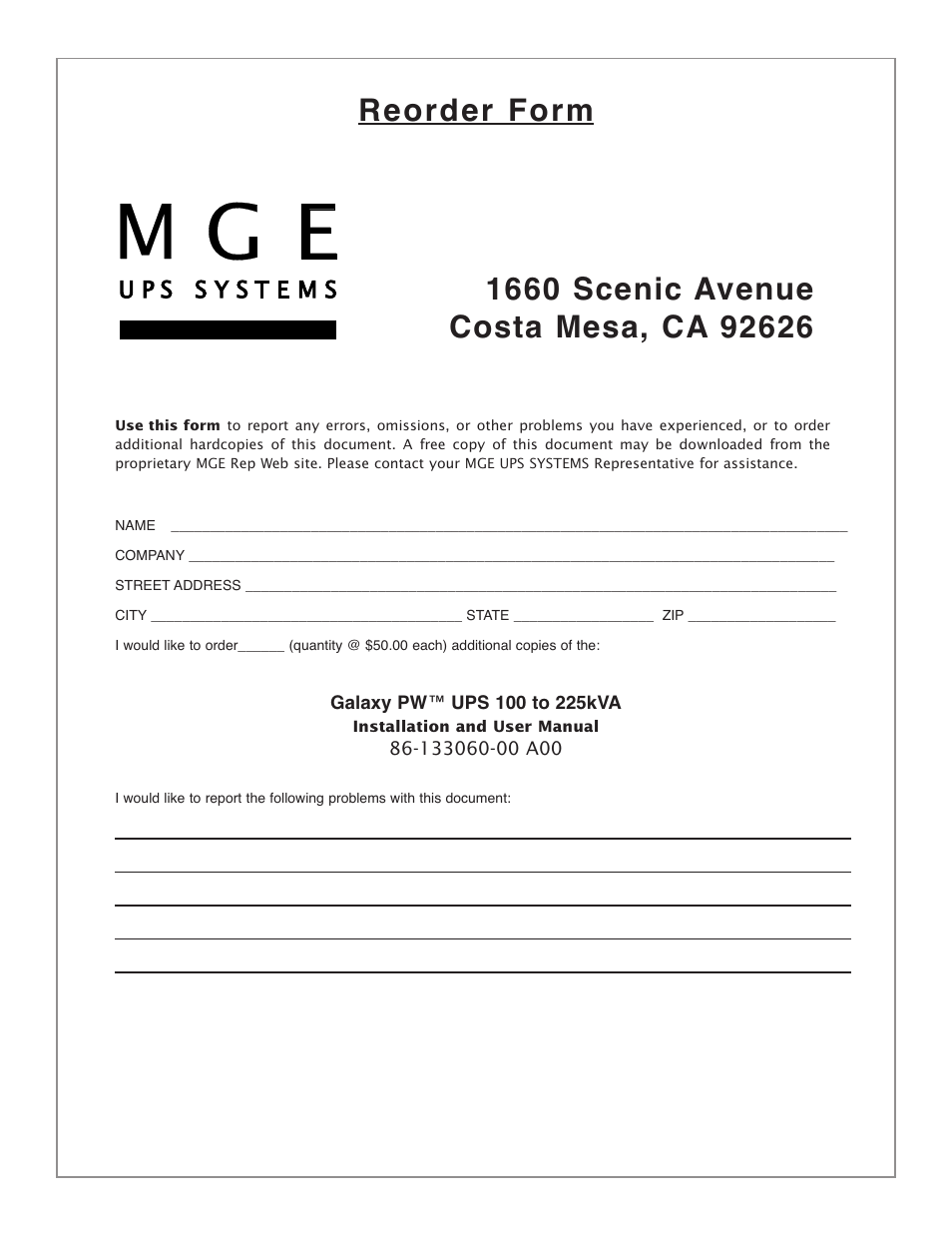 MGE UPS Systems GALAXY PW 225KVA User Manual | Page 101 / 104