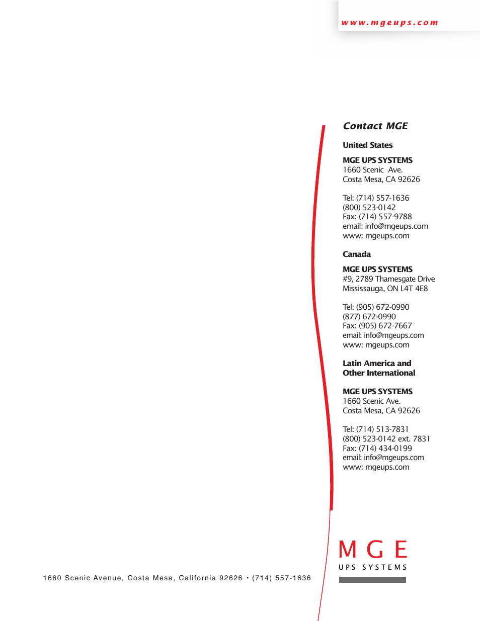 MGE UPS Systems GALAXY PW 225KVA User Manual | Page 104 / 104