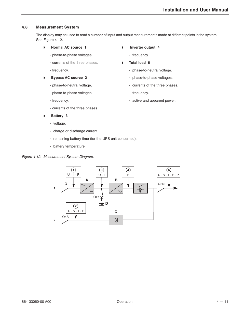Installation and user manual | MGE UPS Systems GALAXY PW 225KVA User Manual | Page 59 / 104
