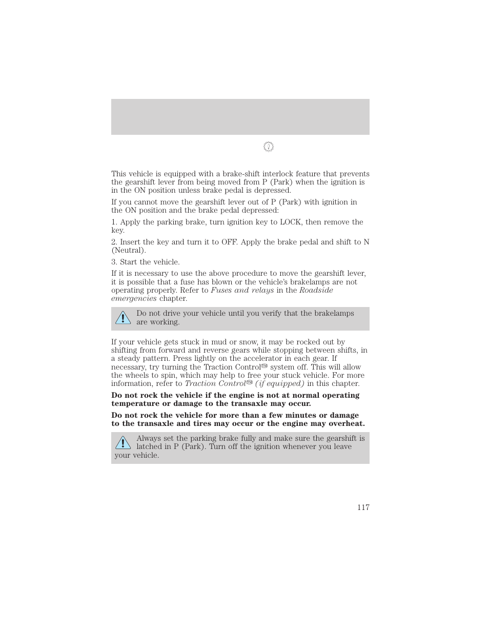 Driving | Mercury Sable 2000 User Manual | Page 117 / 232