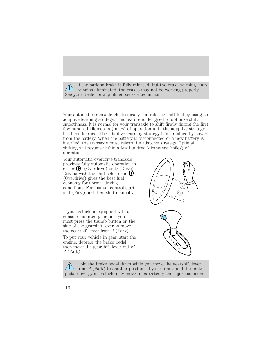 Driving | Mercury Sable 2000 User Manual | Page 118 / 232