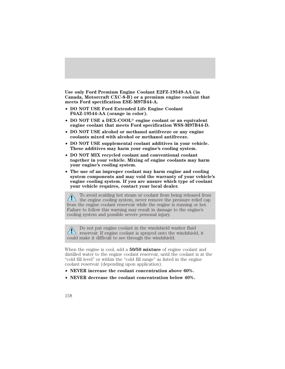 Maintenance and care | Mercury Sable 2000 User Manual | Page 158 / 232