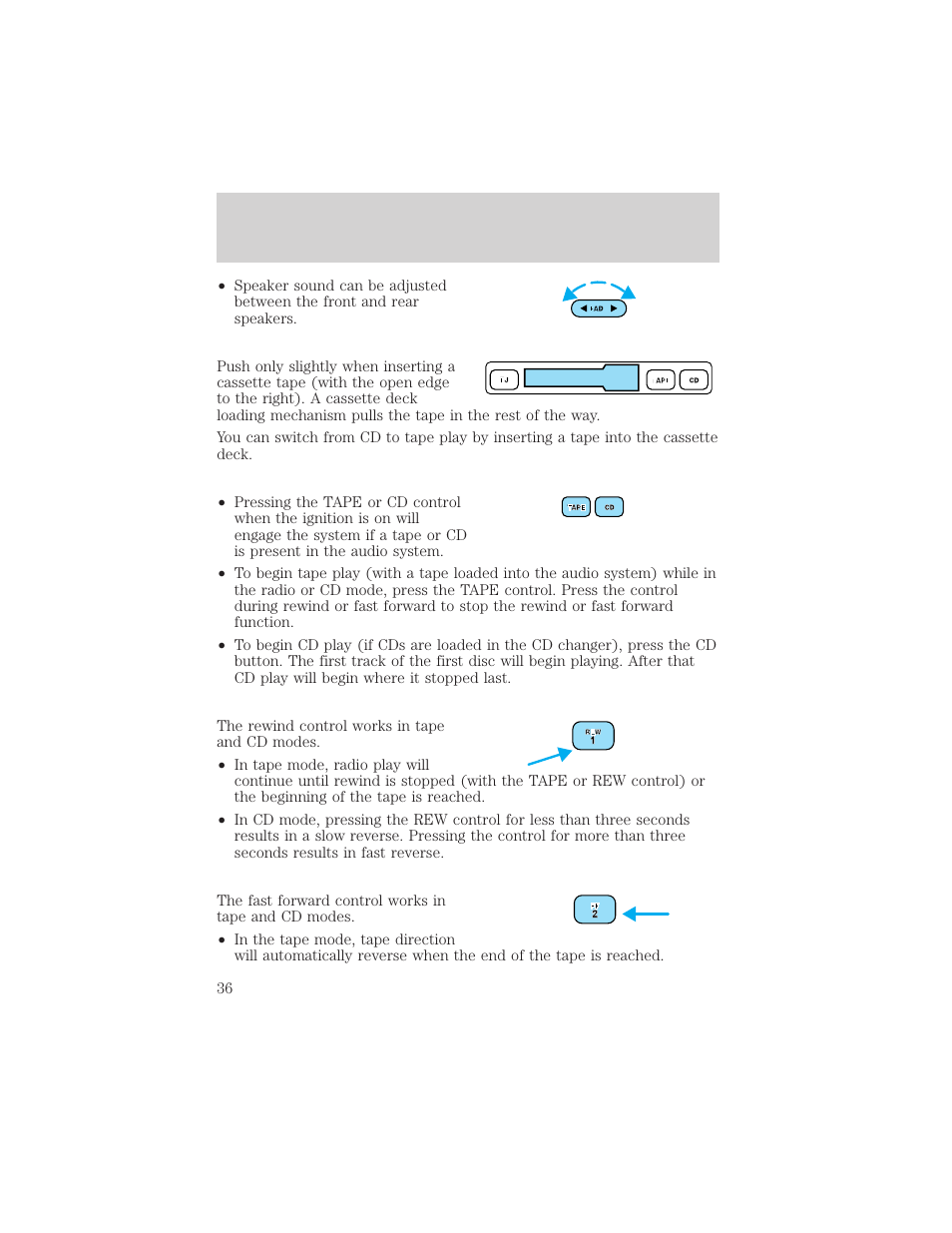 Controls and features | Mercury Sable 2000 User Manual | Page 36 / 232