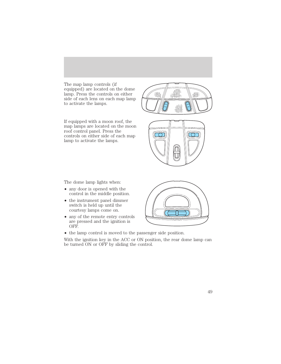Controls and features | Mercury Sable 2000 User Manual | Page 49 / 232
