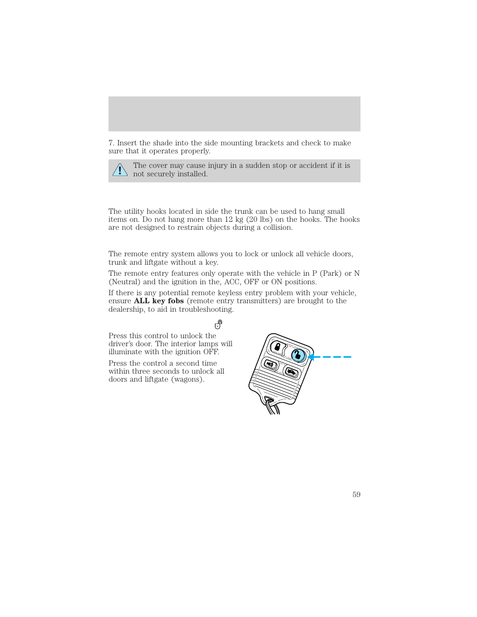 Controls and features | Mercury Sable 2000 User Manual | Page 59 / 232