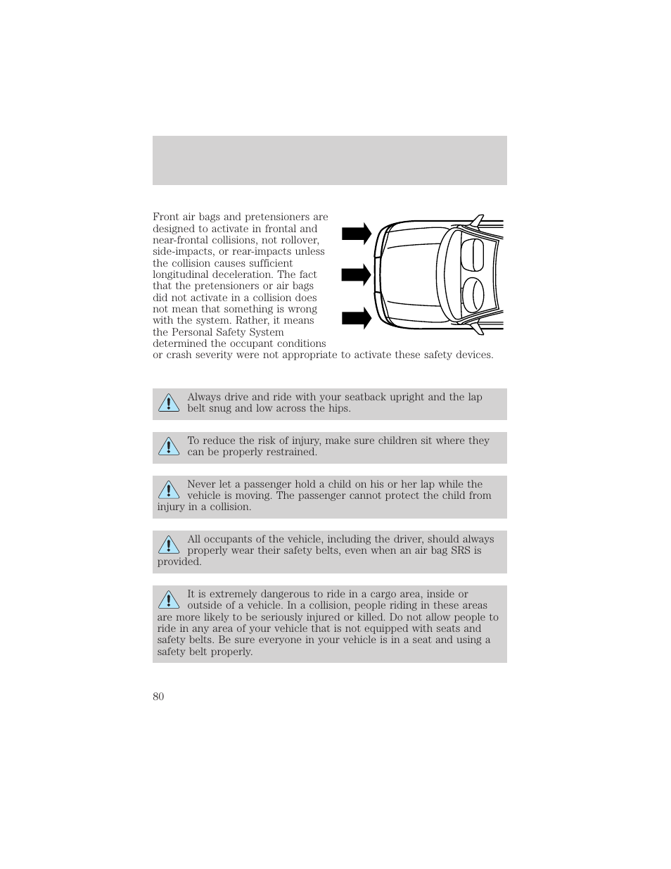 Seating and safety restraints | Mercury Sable 2000 User Manual | Page 80 / 232
