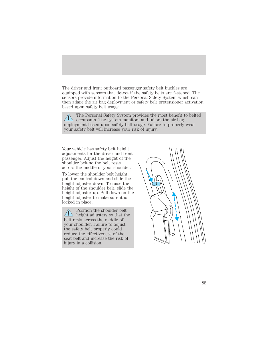 Seating and safety restraints | Mercury Sable 2000 User Manual | Page 85 / 232