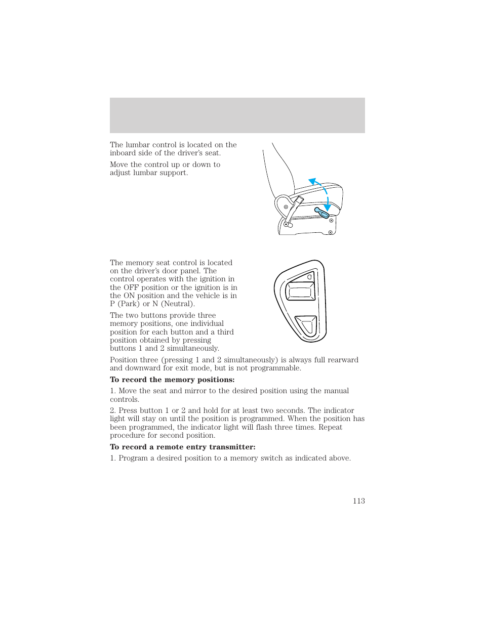 Seating and safety restraints | Mercury 1999 Villager User Manual | Page 113 / 264