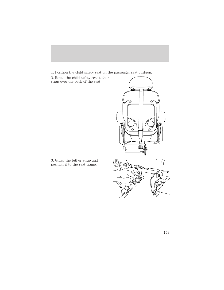 Seating and safety restraints | Mercury 1999 Villager User Manual | Page 143 / 264