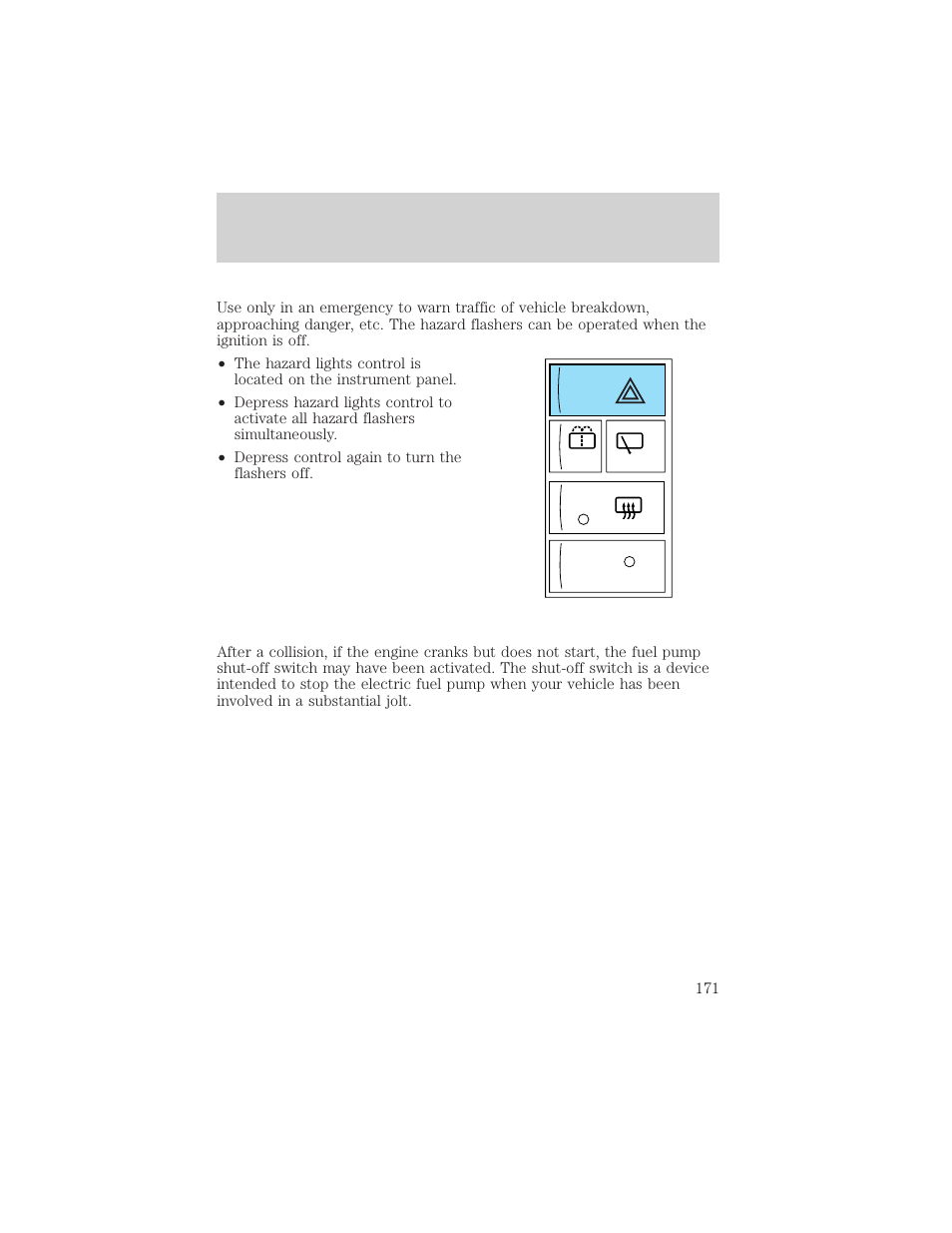 Roadside emergencies | Mercury 1999 Villager User Manual | Page 171 / 264