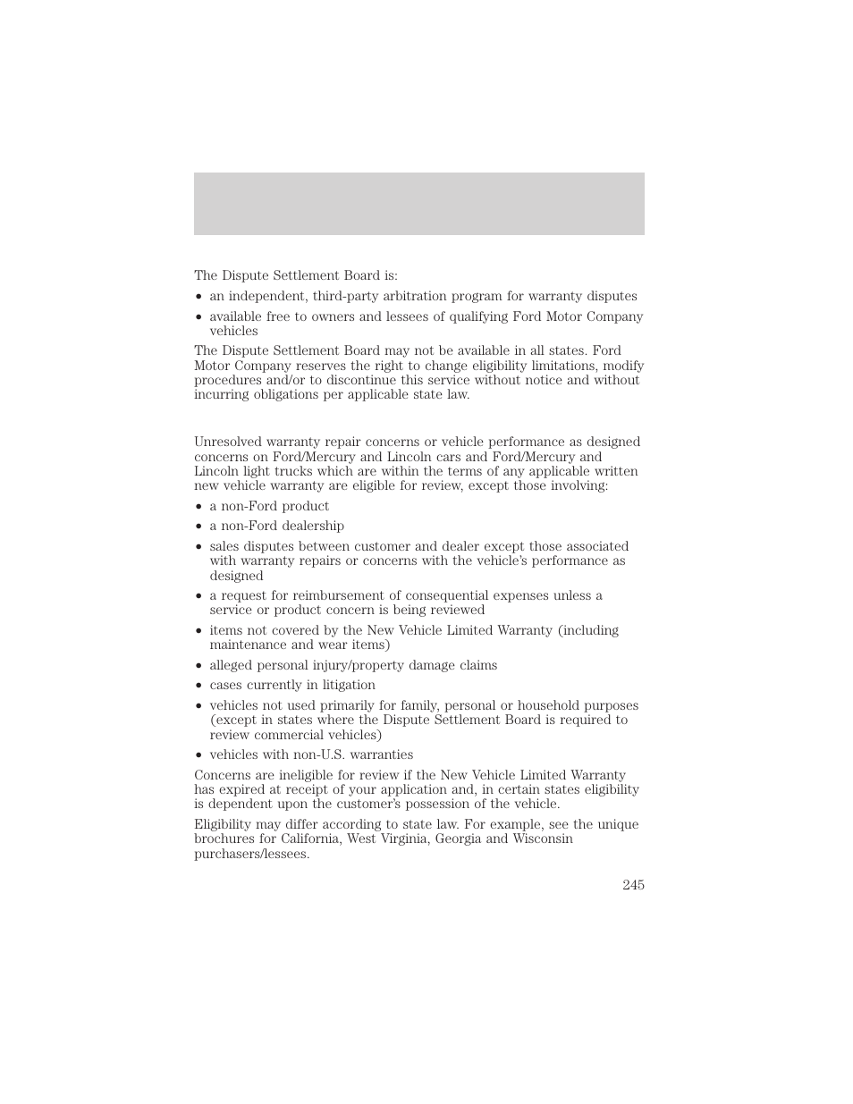 Customer assistance | Mercury 1999 Villager User Manual | Page 245 / 264