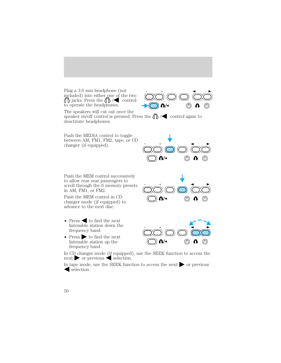 Controls and features | Mercury 1999 Villager User Manual | Page 50 / 264