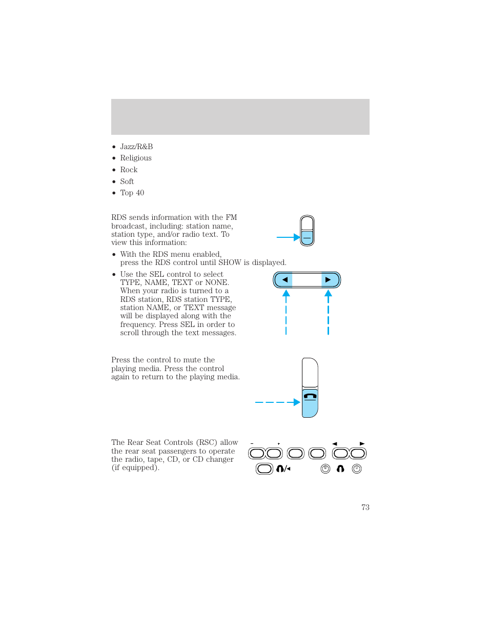 Controls and features | Mercury 1999 Villager User Manual | Page 73 / 264