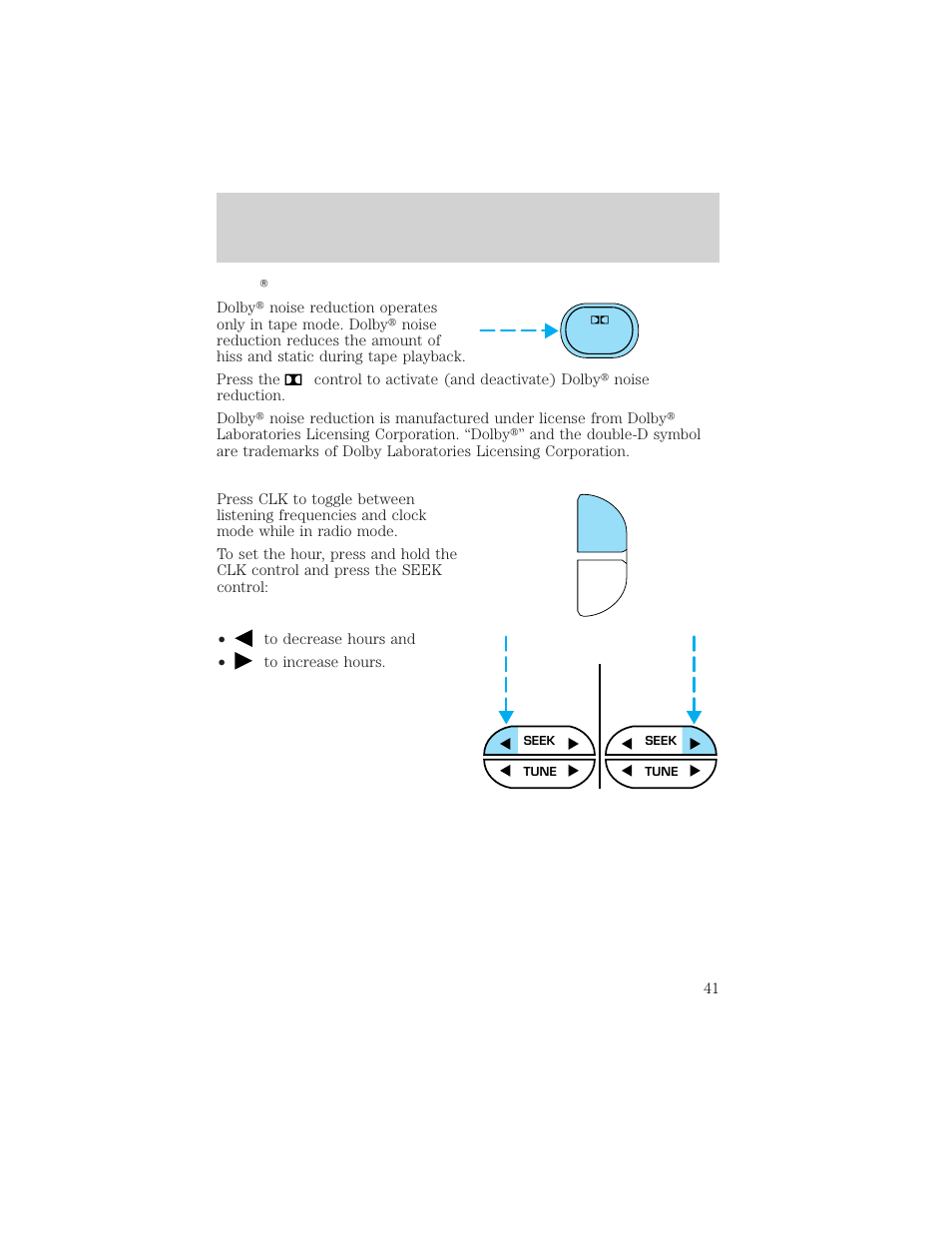 Controls and features, 4tape ams | Mercury Mountaineer 2001 User Manual | Page 41 / 280