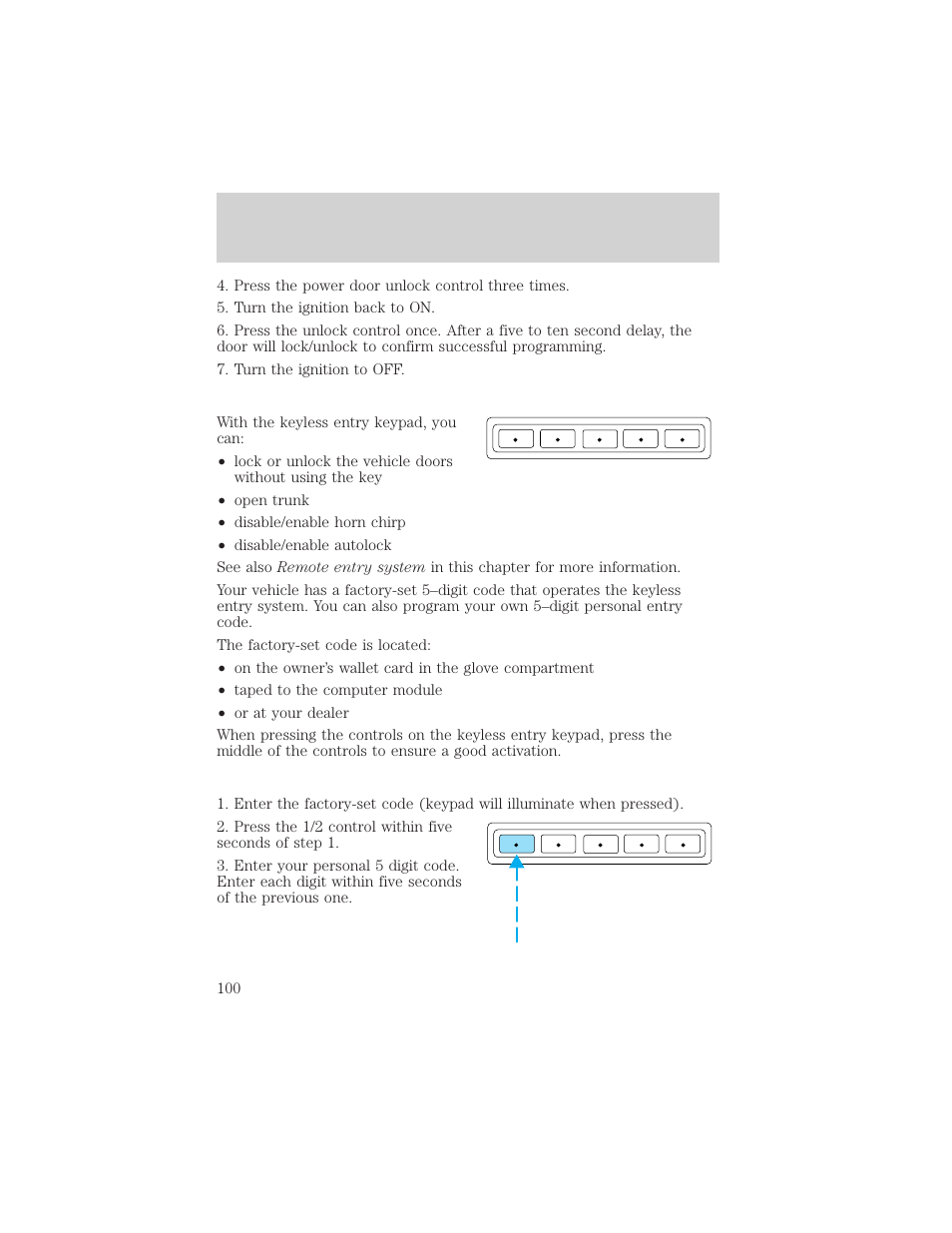 Locks and security | Mercury Grand Marquis 2002 User Manual | Page 100 / 248