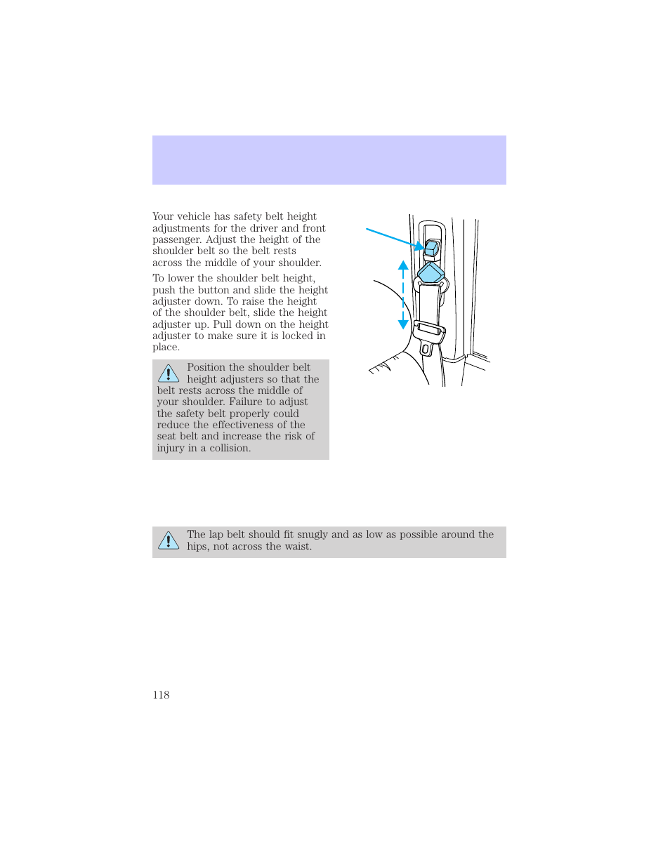 Seating and safety restraints | Mercury Grand Marquis 2002 User Manual | Page 118 / 248