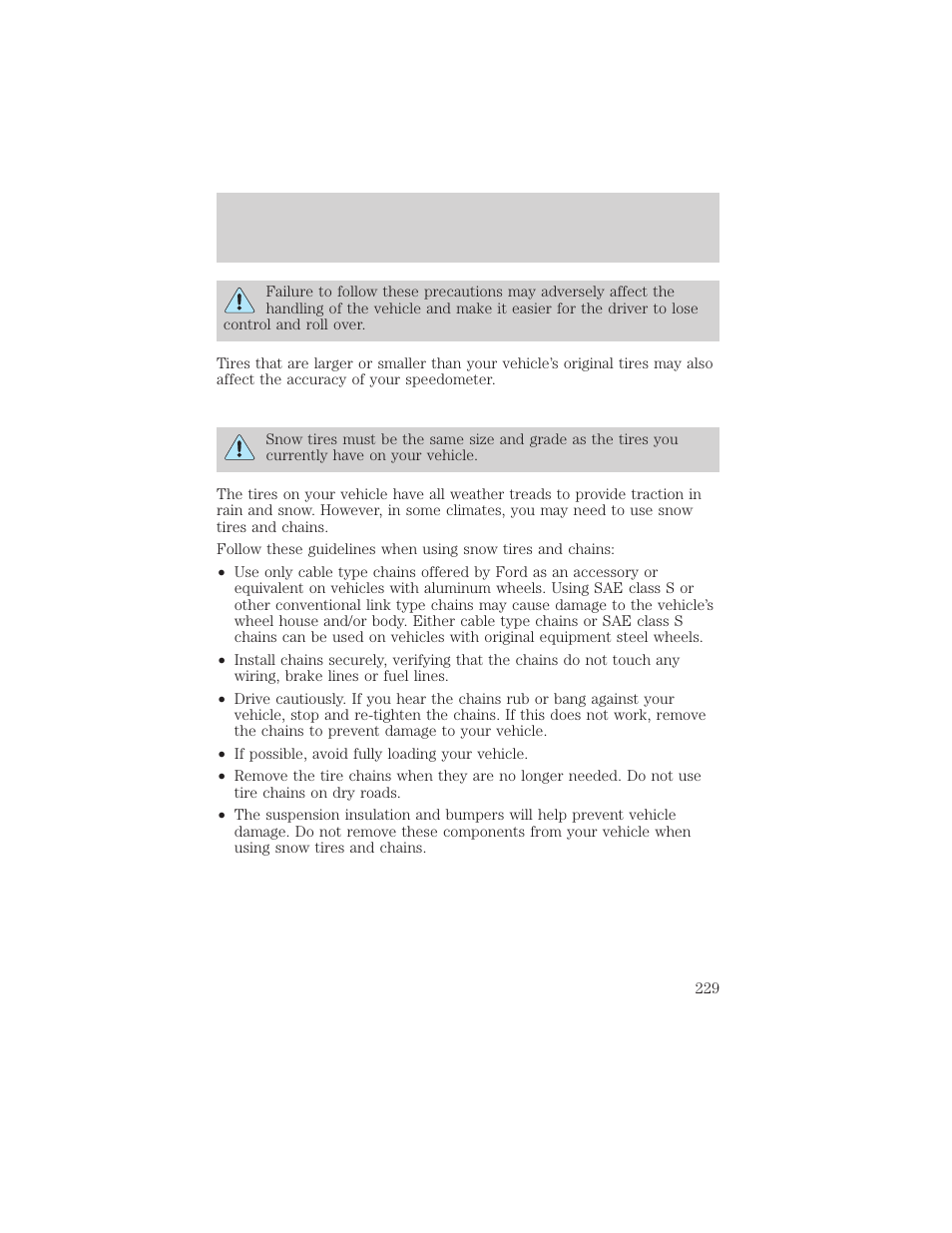 Maintenance and specifications | Mercury Grand Marquis 2002 User Manual | Page 229 / 248