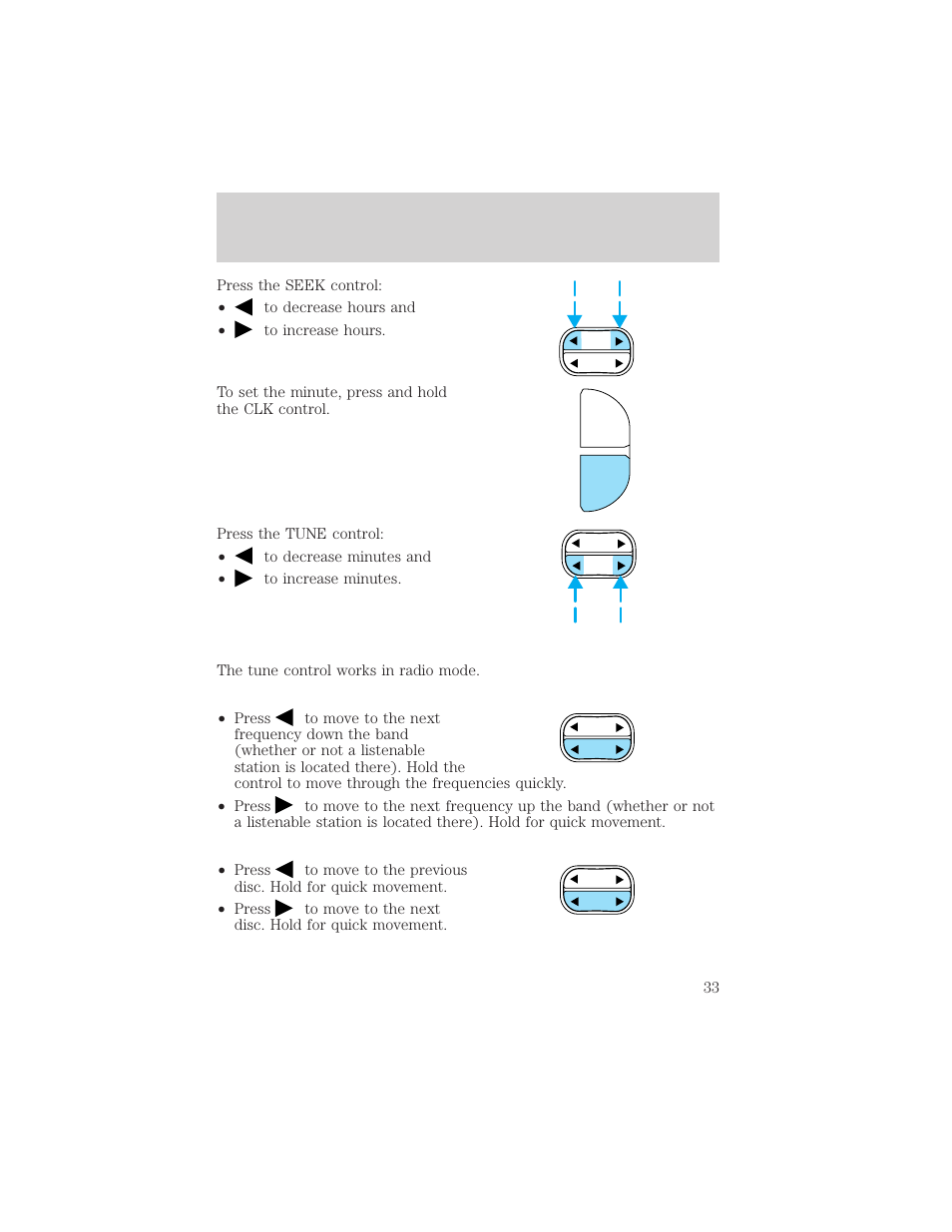 Entertainment systems, Scn clk | Mercury Grand Marquis 2002 User Manual | Page 33 / 248