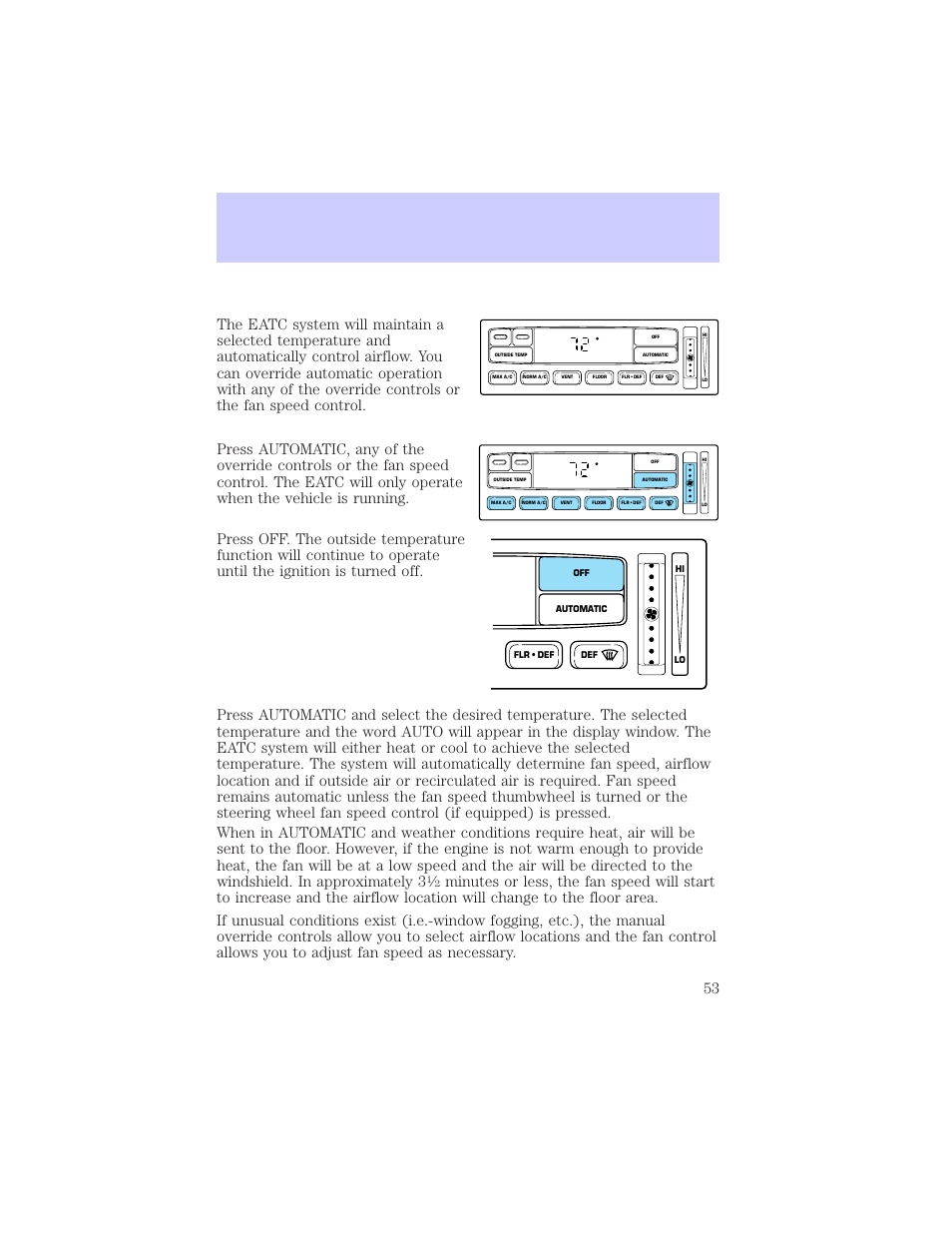 Climate controls | Mercury Grand Marquis 2002 User Manual | Page 53 / 248