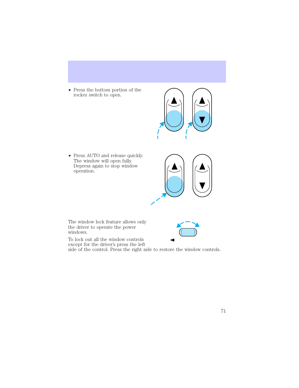 Driver controls | Mercury Grand Marquis 2002 User Manual | Page 71 / 248