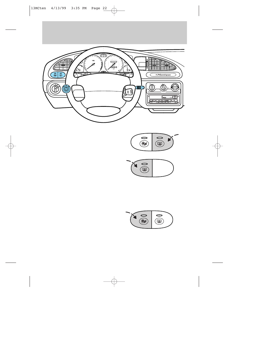 Controls and features, Side 1-2 | Mercury 1999 Mystique User Manual | Page 22 / 244