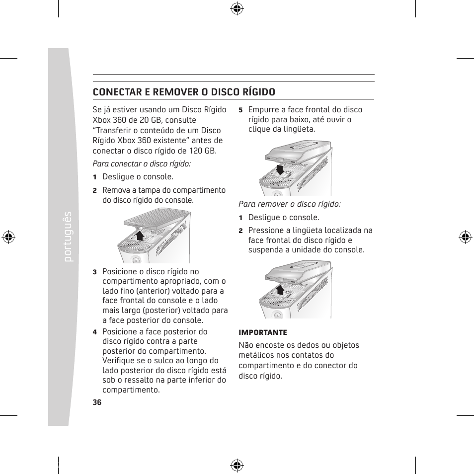 Po rt ug uê s | Microsoft 120 GB Hard Drive User Manual | Page 36 / 44