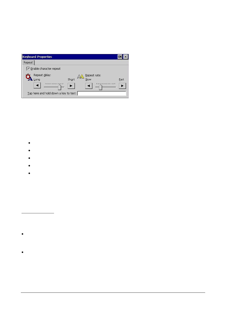 4 keyboard, 5 system, Keyboard | System, Firmware update, Figure 26:control panel – keyboard properties | Microsoft Windows CE A2xx User Manual | Page 22 / 43