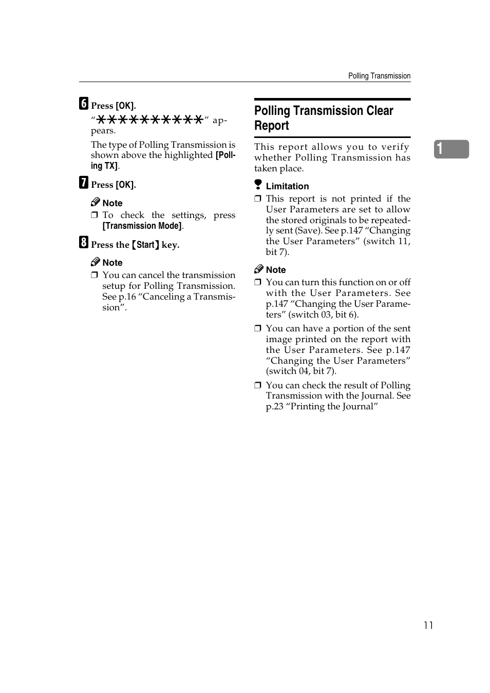Polling transmission clear report | Microsoft 2045 User Manual | Page 23 / 106