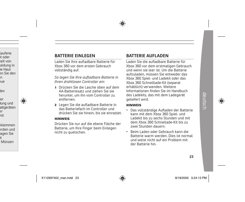 De ut sc h | Microsoft X11-29974-02 User Manual | Page 23 / 76