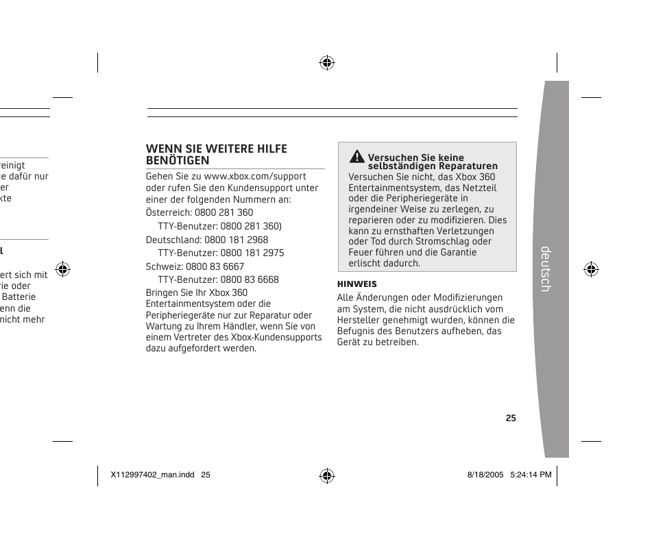 De ut sc h | Microsoft X11-29974-02 User Manual | Page 25 / 76