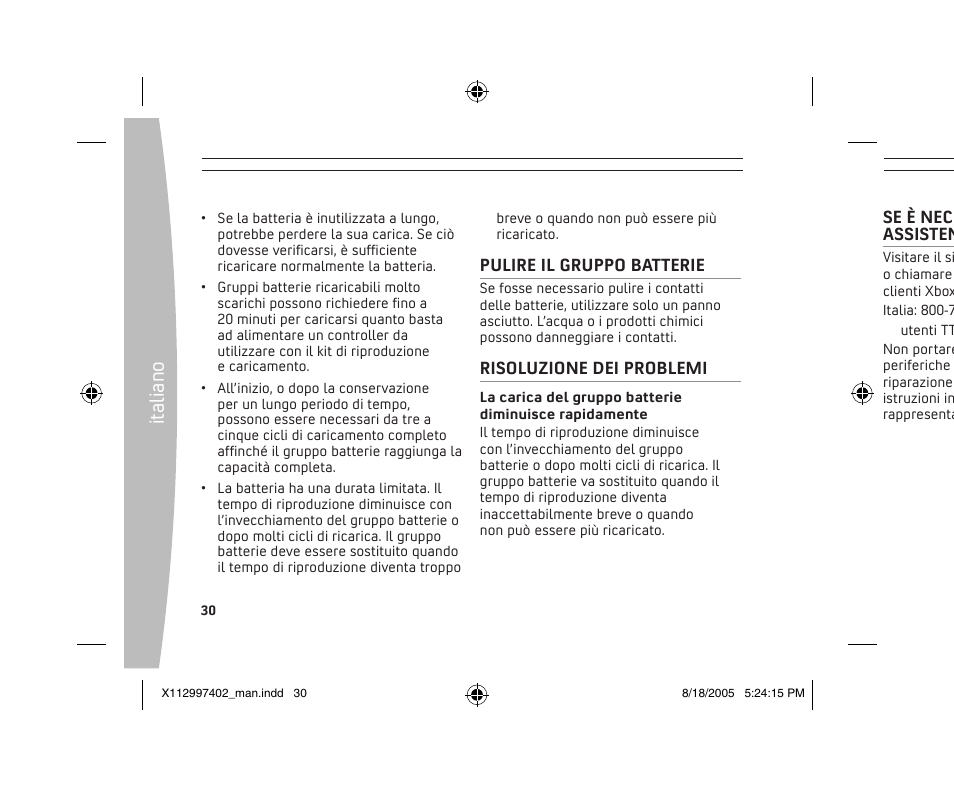 Ita lia no | Microsoft X11-29974-02 User Manual | Page 30 / 76