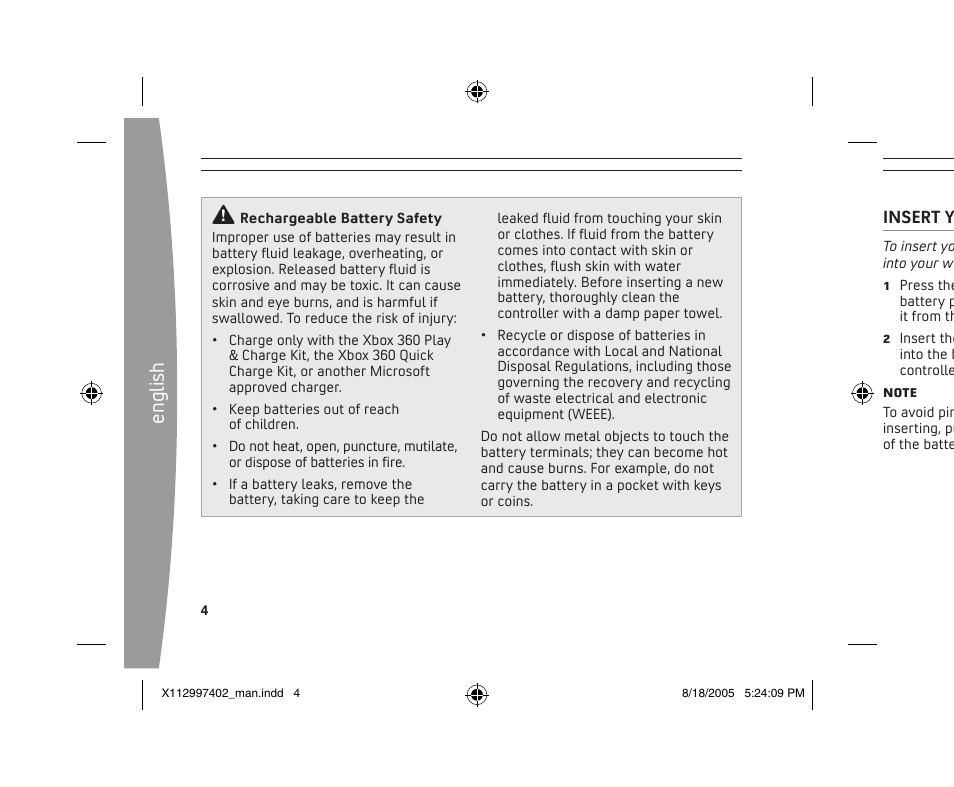 En gl is h | Microsoft X11-29974-02 User Manual | Page 4 / 76
