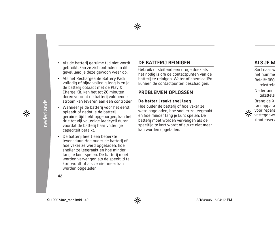 Ne de rl an ds | Microsoft X11-29974-02 User Manual | Page 42 / 76