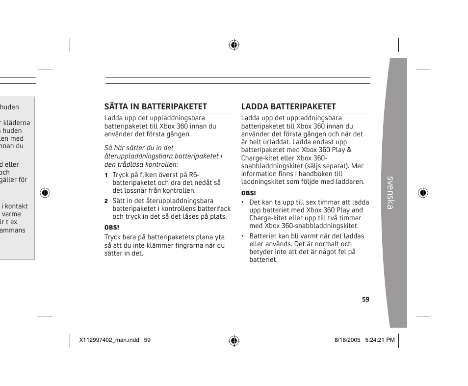 Sv en sk a | Microsoft X11-29974-02 User Manual | Page 59 / 76