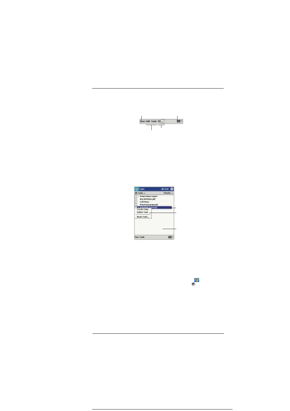 Pop-up menus, Notifications, Pop-up menus notifications | Microsoft ET180 User Manual | Page 35 / 136