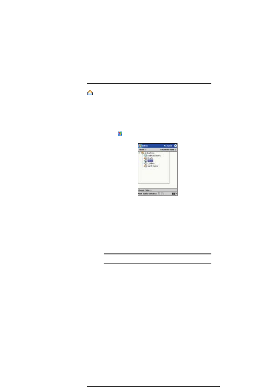 Inbox, Synchronising email messages, Connecting directly to an email server | Microsoft ET180 User Manual | Page 77 / 136