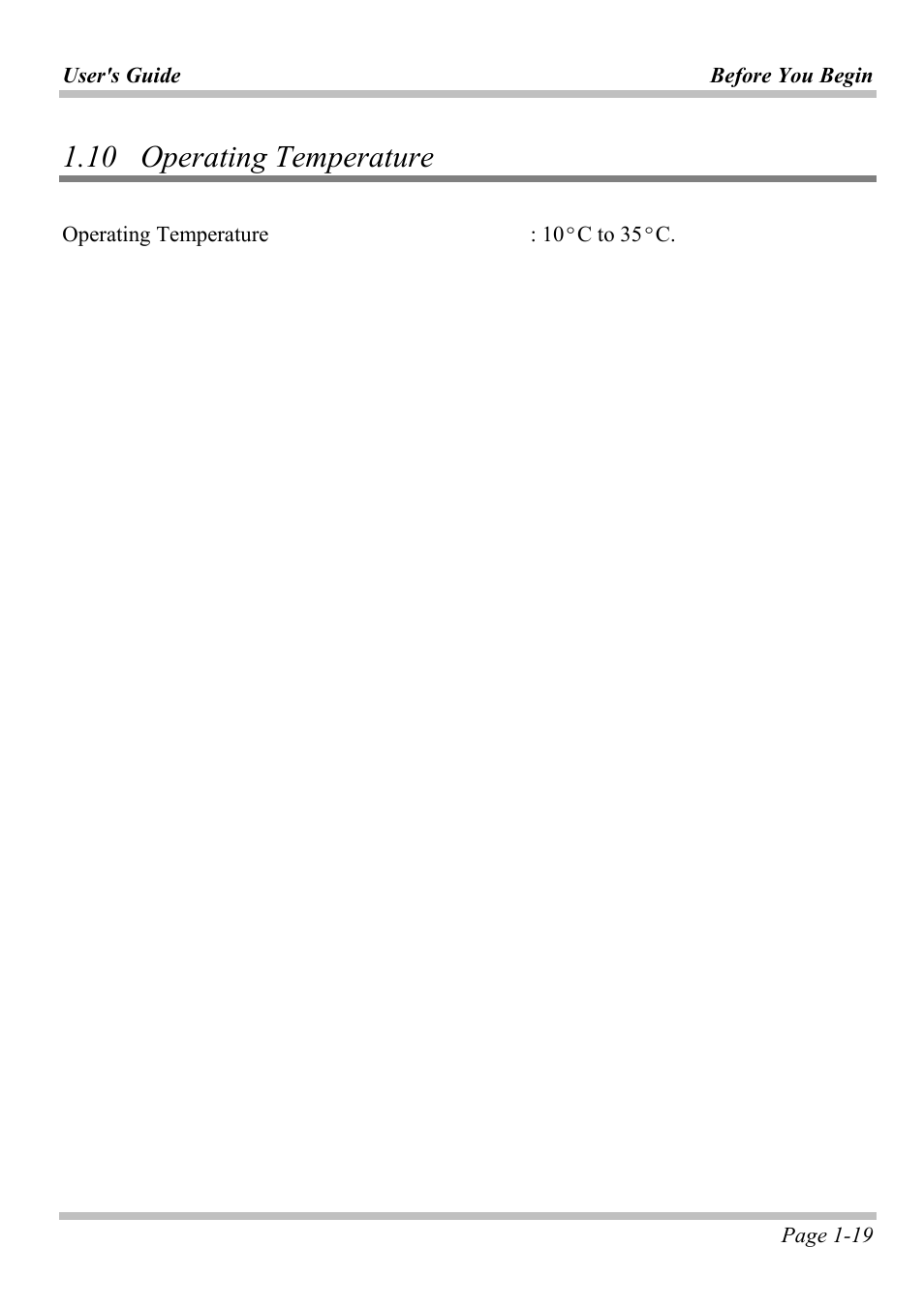 10 operating temperature, 10 o, Perating | Emperature | Microsoft W840DI User Manual | Page 25 / 58