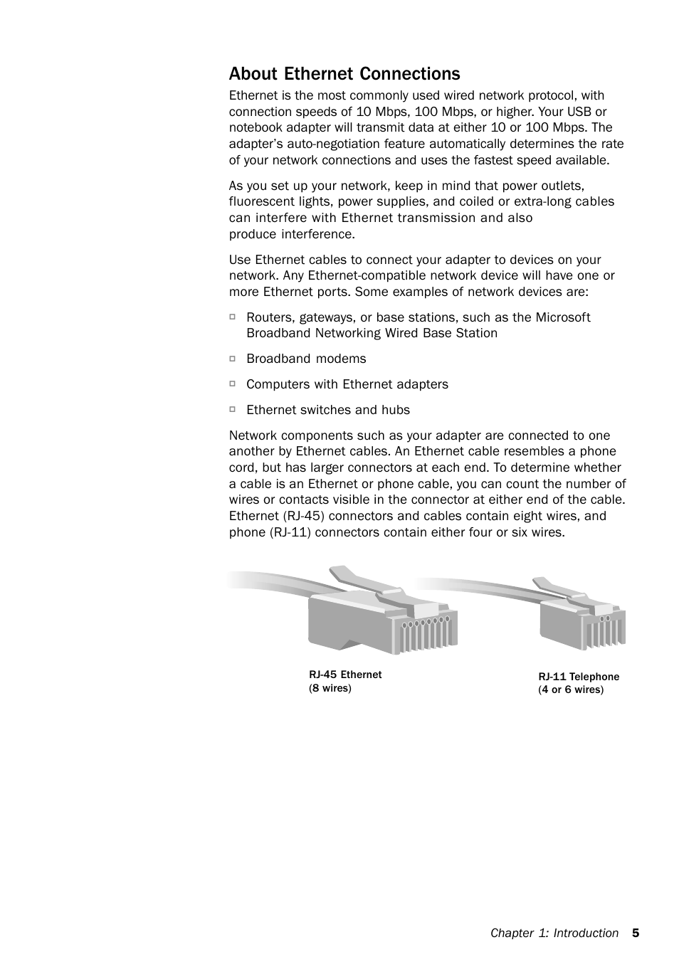 About ethernet connections | Microsoft MN-130 User Manual | Page 9 / 64