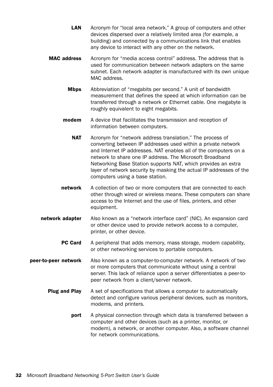 Microsoft MN-150 User Manual | Page 36 / 40