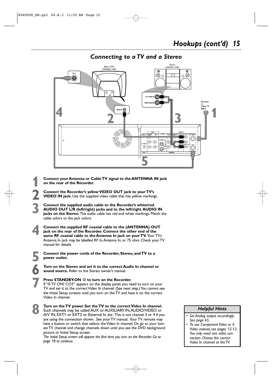 Hookups (cont’d) 15 | Philips Magnavox MRV700VR User Manual | Page 15 / 90