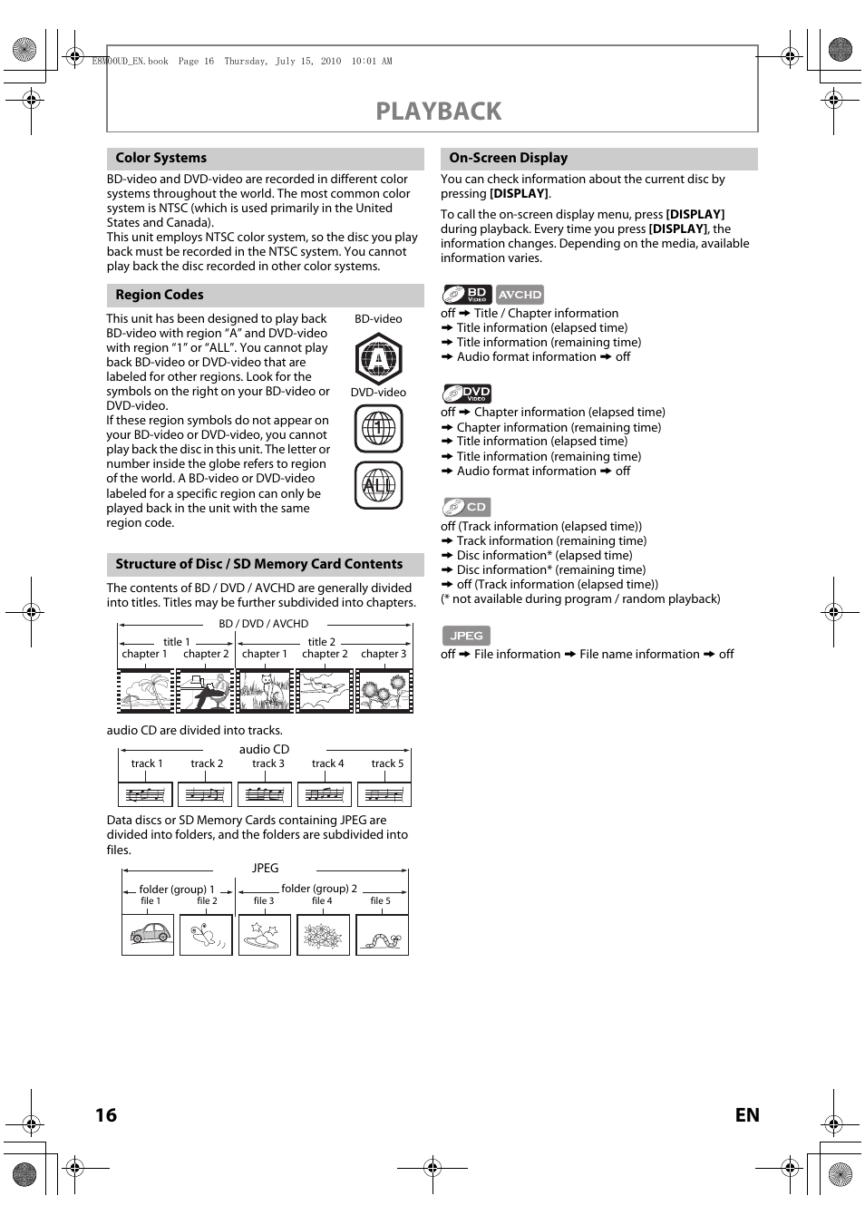 Playback, 16 en | Philips Magnavox MBP110V/F7 User Manual | Page 16 / 48