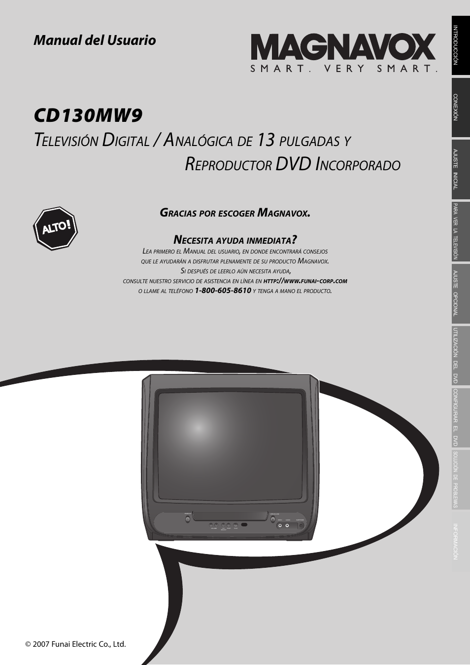Cd130mw9_p7404ut_es_v1.pdf, Cd130mw9 t, Dvd i | Manual del usuario, Elevisión, Igital, Nalógica, Pulgadas, Eproductor, Ncorporado | Philips Magnavox sdtv CD130MW9 User Manual | Page 49 / 90